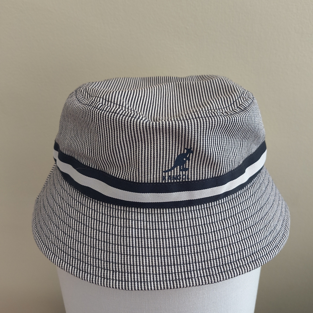 Kangol Striped Navy Blue and White Bucket Hat